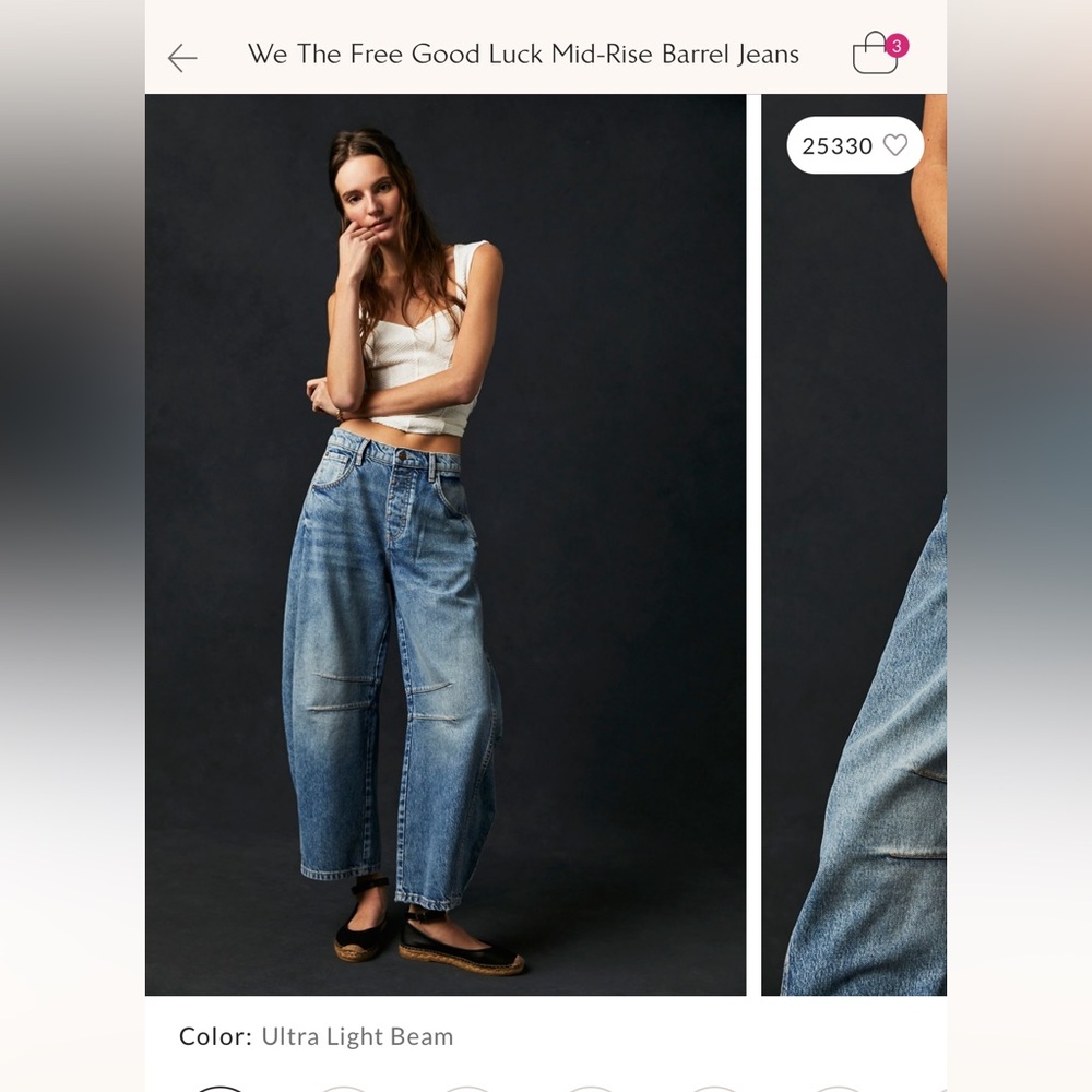 Free People We the free mid rise barrel jeans
